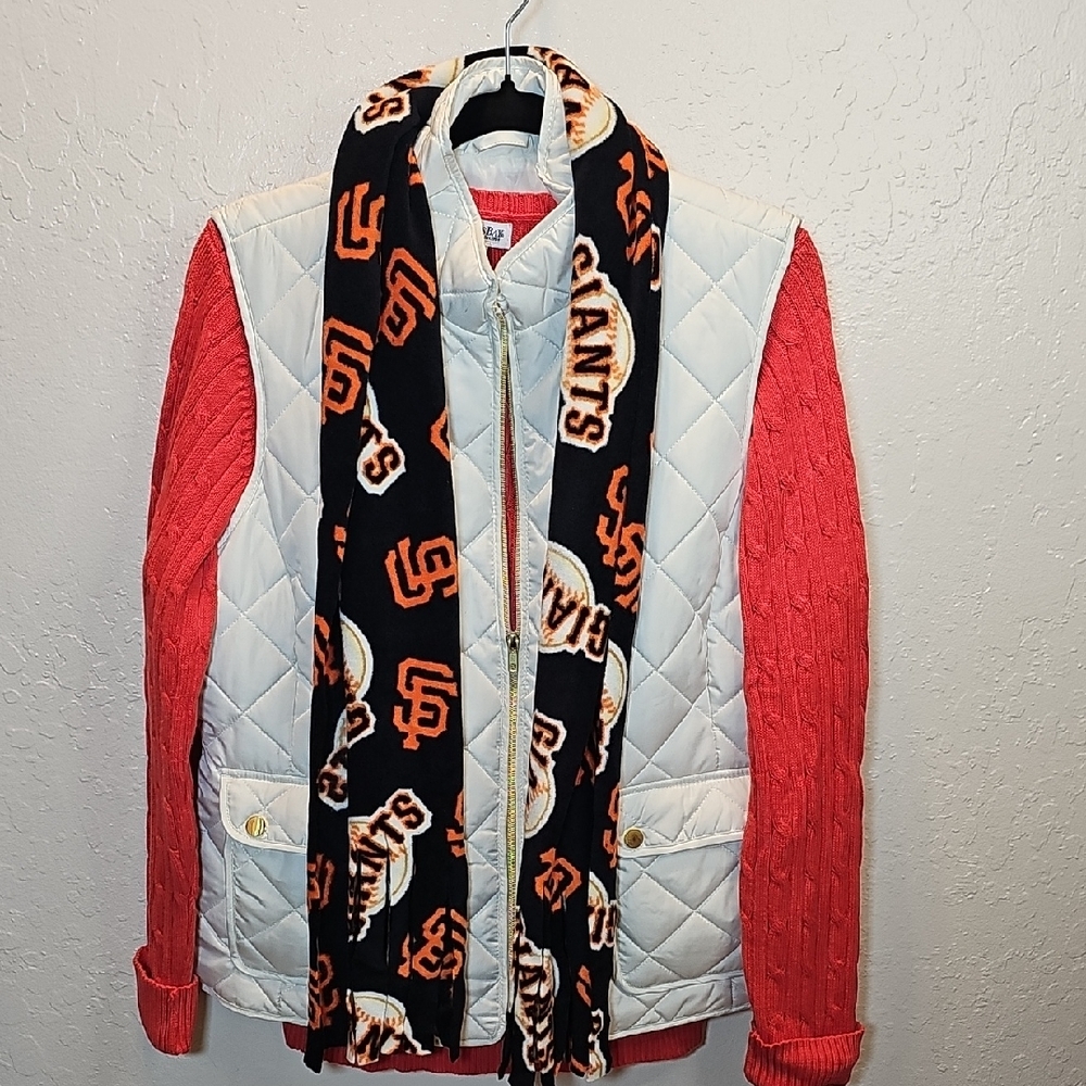 San Francisco Giants Scarf with Quilted Vest and Sweater NWOT Size L 3pc